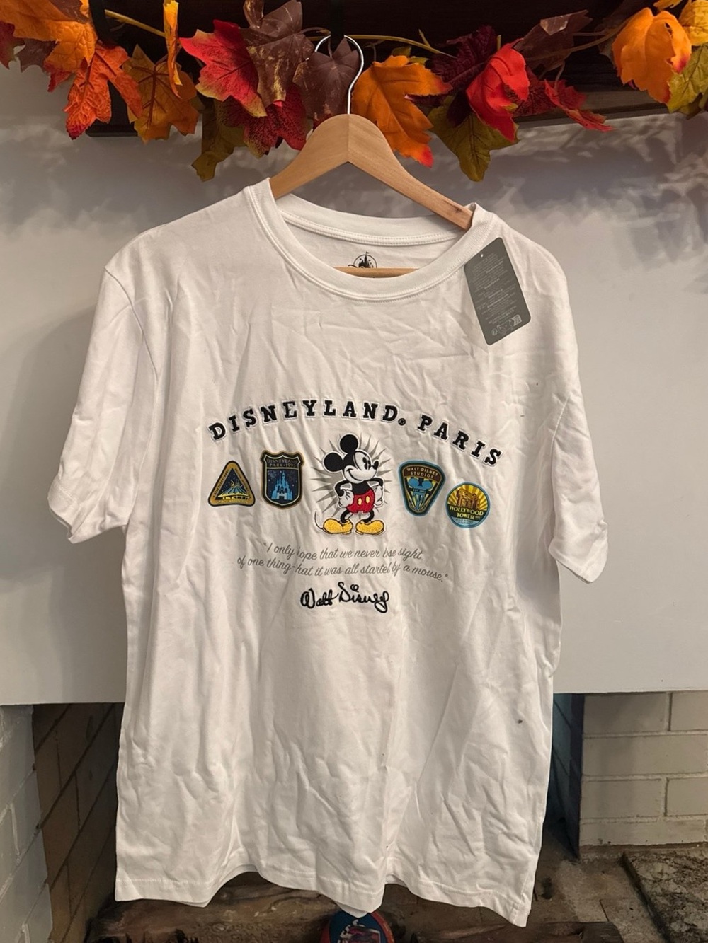 Disney White Mickey Mouse Disneyland Paris Graphic Tee - Men